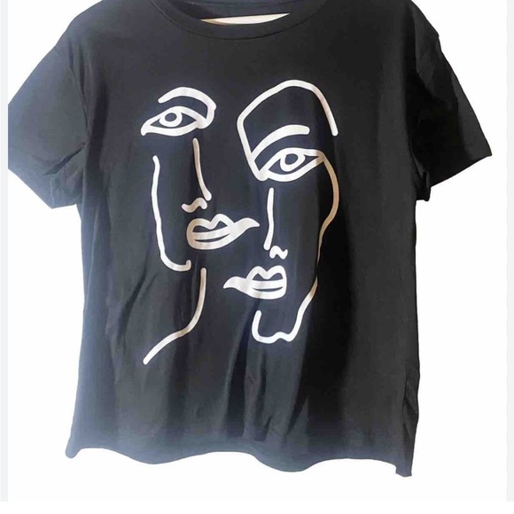 Nasty Gal Let’s Face It Black Graphic Tee - Picture 1 of 2